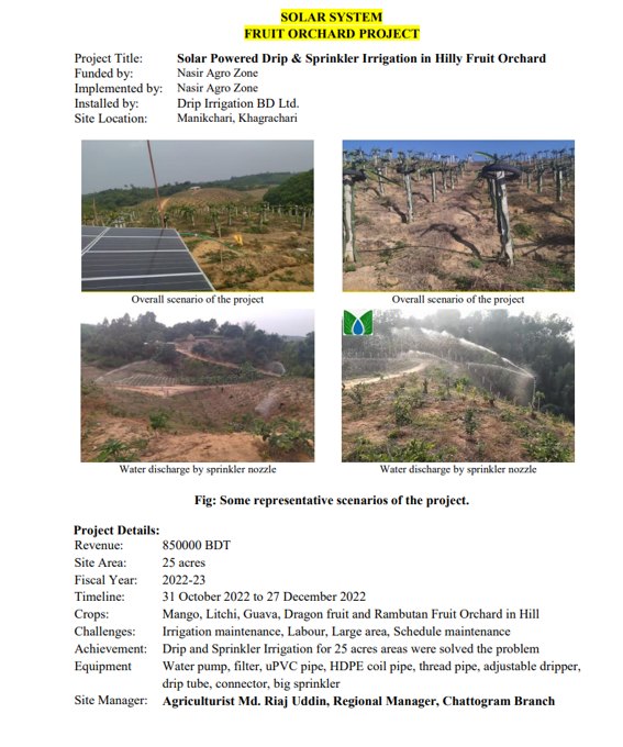 Manikchhari, Khagrachhari: Off-Grid Solar-Powered Drip Fertigation & Hill Poly-Tunnel System by Drip Irrigation BD Ltd.
